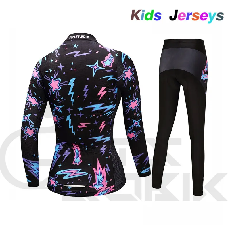Весна/Осень, комплект из Джерси с длинным рукавом для велоспорта, одежда для гонок, одежда для велоспорта, Ropa Ciclismo, комплект для девочек