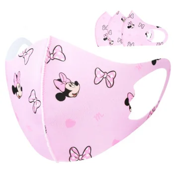

3pcs Mickey Children Mask Minnie kid Cartoon Polyester Face Mask Protection Dust-proof Washable reutilizable washable Mouth