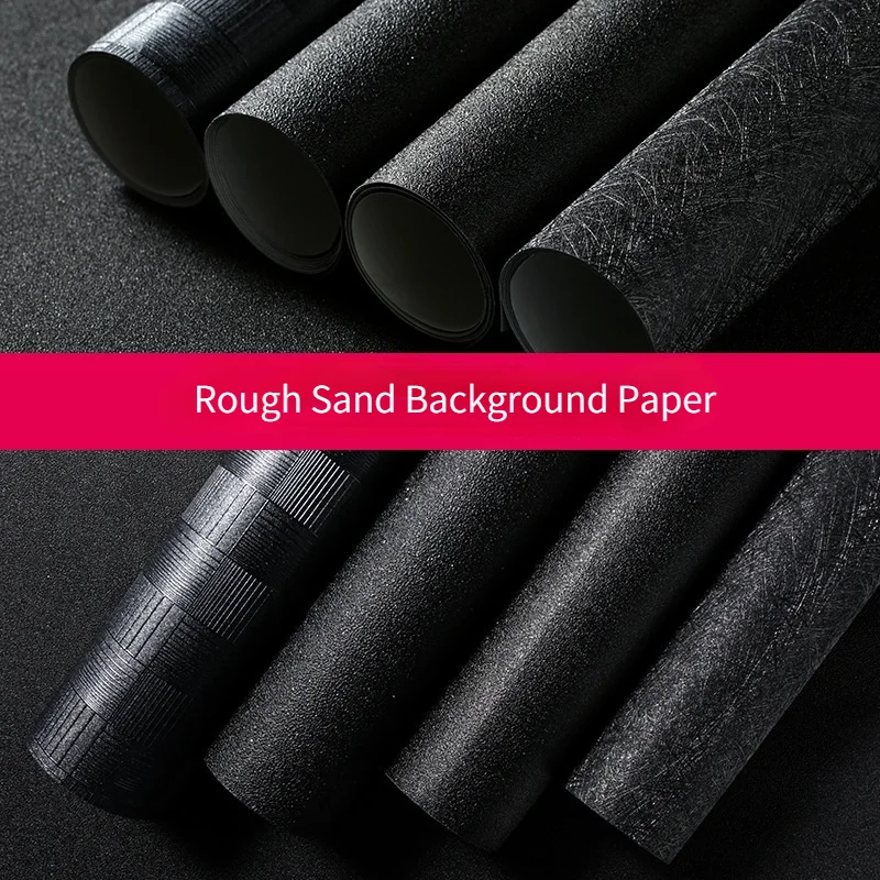 

[Buy 4 Free 1]INS 50x50cm black matte background paper Photography Texture Pattern Backdrop Props for Studio Jewelry Drink