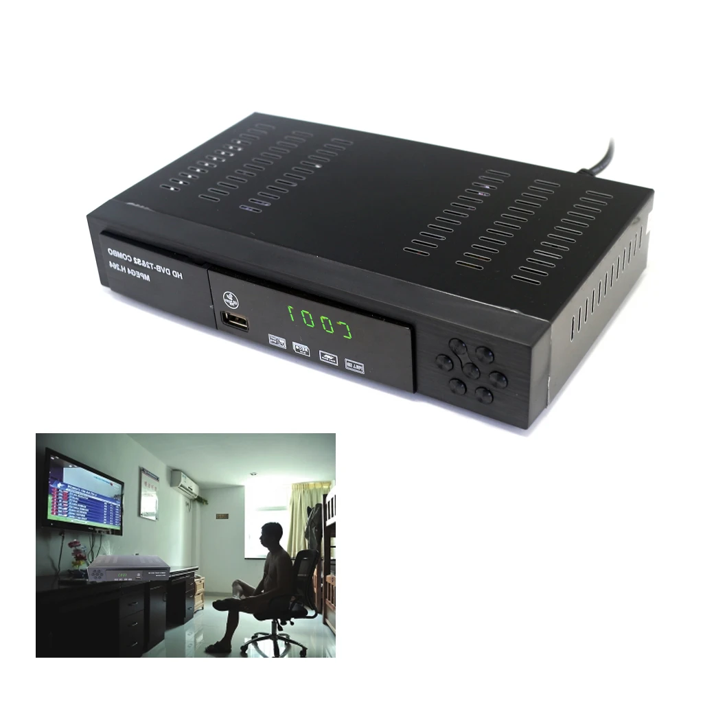 DVB-T2 DVB-S2 HD Digital Terrestrial Satellite TV Receiver Combo DVB S2 H.264 MPEG-4 TV Tuner Support CCCAM Bisskey Set Top Box