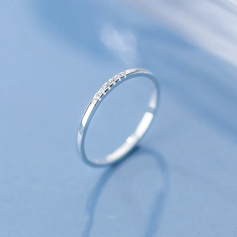 INZATT Настоящее серебро 925 проба Циркон круглое геометрическое кольцо для модных женщин милые ювелирные изделия минималистичные аксессуары подарок