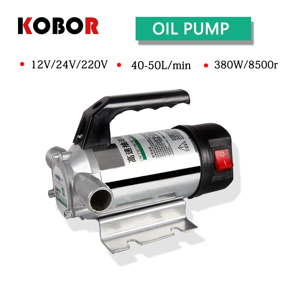 Comprar 50l min 12 v 24 v 220 v pequeña bomba de repostaje automático 12 V bomba de transferencia de combustible automática eléctrica para bombear aceite diesel queroseno agua