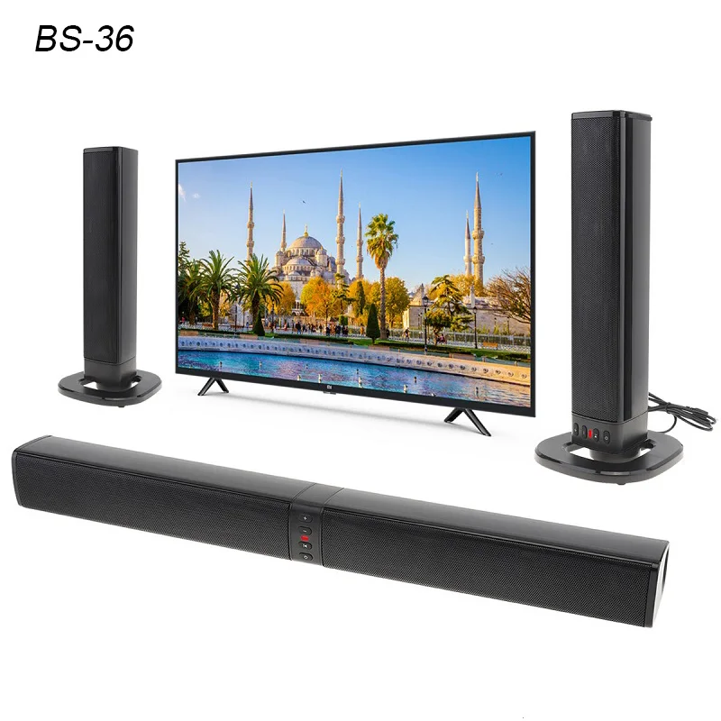 BS-36 BS-36 домашний кинотеатр объемный Многофункциональный Bluetooth Саундбар динамик с 4 полный диапазон рога поддержка складной Сплит для ТВ/ПК - Цвет: BS-36