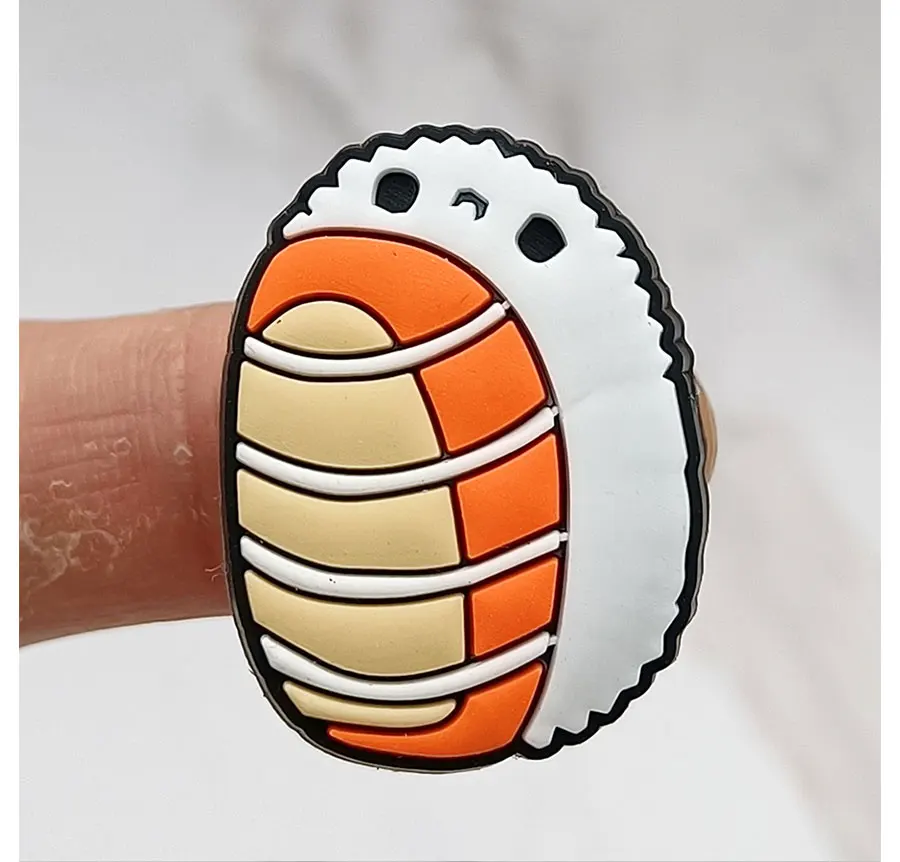 Dropshipping 1Pcs PVC Shoe Buckle Accessories Funny DIY Cute Food Shoes Decoration Jibz For Croc Charms Kids X-mas Gift
