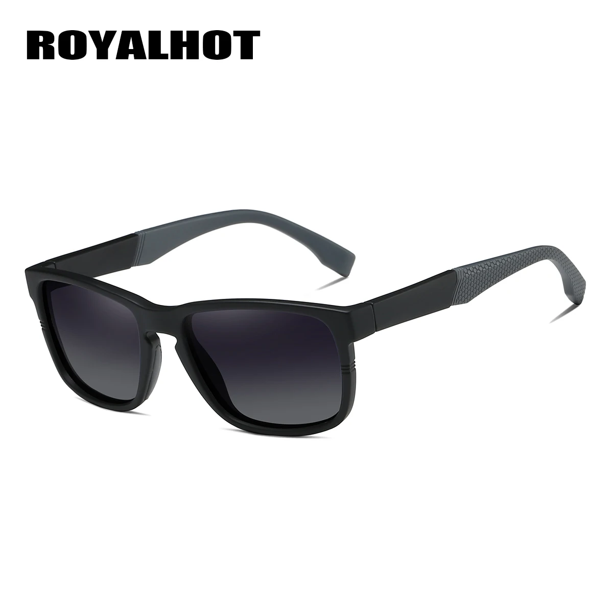 RoyalHot, мужские, женские, эластичные, удобные, TR90, оправа, поляризационные солнцезащитные очки, для вождения, солнцезащитные очки, оттенки, Oculos masculino, мужские, 90080 - Lenses Color: Black Grey