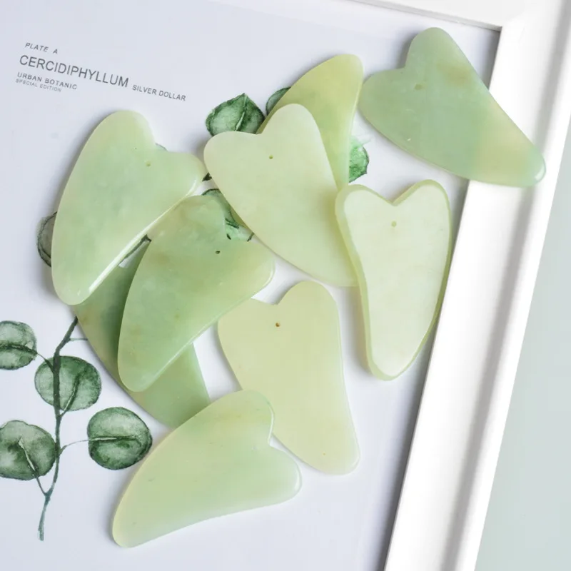 

Natural Jade Guasha Board Scraper Facial Eyes Scraping SPA Massage Tool Health Care Beauty Acupoints Plate Massager