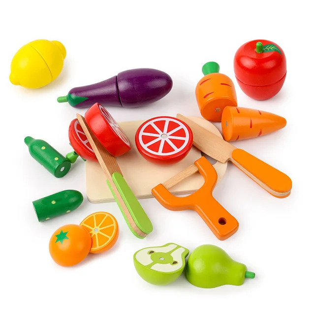 Wooden Toy Cutting Fruit Vegetables