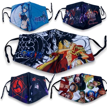 

1pc Adult Anime ONE PIECE Monkey D. Luffy Pirate Hatsune Miku Mask Cosplay costume Accessories NARUTO Washable Dust-Proof Masks