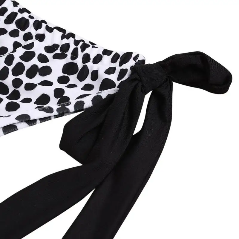 Комплект из 3 предметов; леопардовый купальник для девочек; повязка с бантом; милый детский пляжный купальный костюм