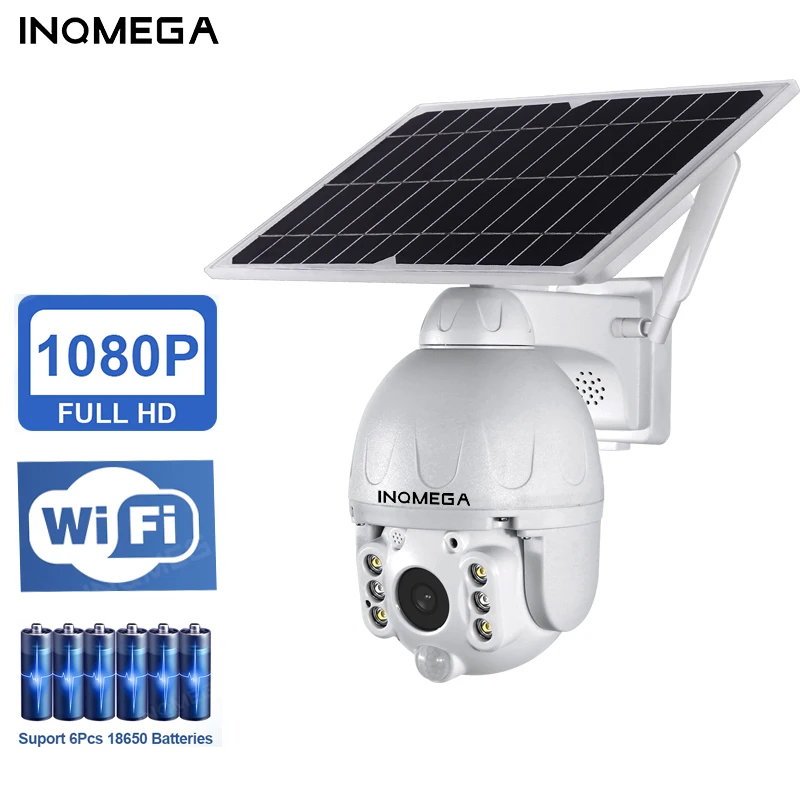 INQMEGA Outdoor Solar Camera 4G SIM Wireless Security Detachable Solar Cam Battery CCTV Video Surveillance Smart Monitor