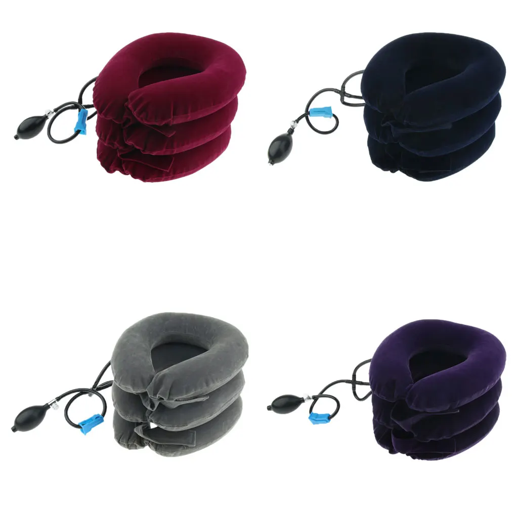

3-Layers Air Inflatable Cervical Neck Traction Pillow Collar Device Stretcher for Chronic Neck Shoulder Alignment Neck Massage