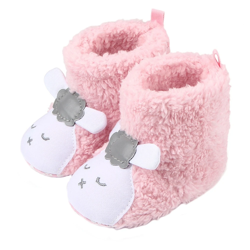 

Baby Winter Warm Booties, Cute Cartoon Animal Style Fleece Snow Boots Non Slip Toddler First Walkers