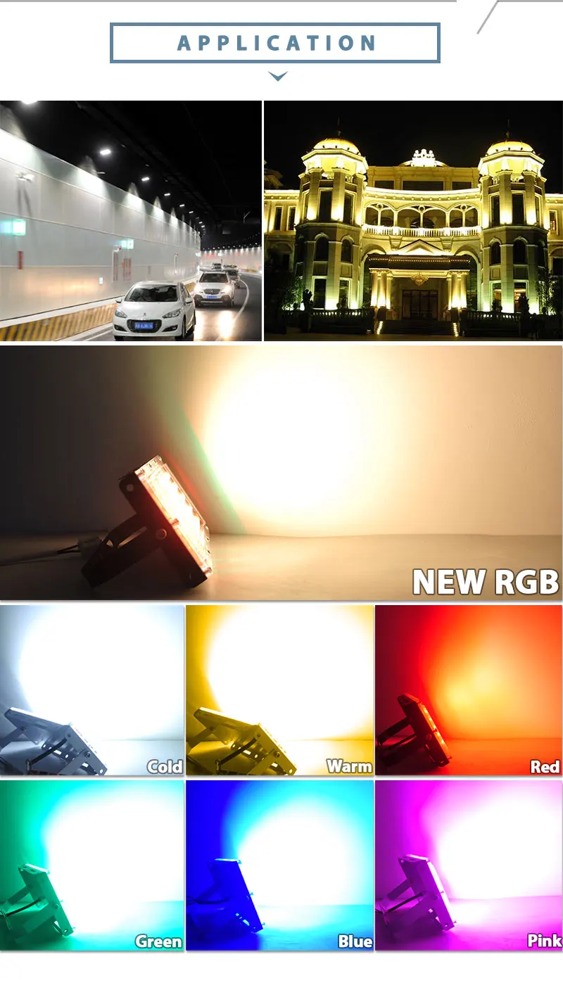 Светодиодный прожектор светильник 50 Вт RGB напольный светильник переменного тока 220V 240V дистанционное управление COB Чип светодиодный уличный фонарь Водонепроницаемый IP65 открытый светильник Инж