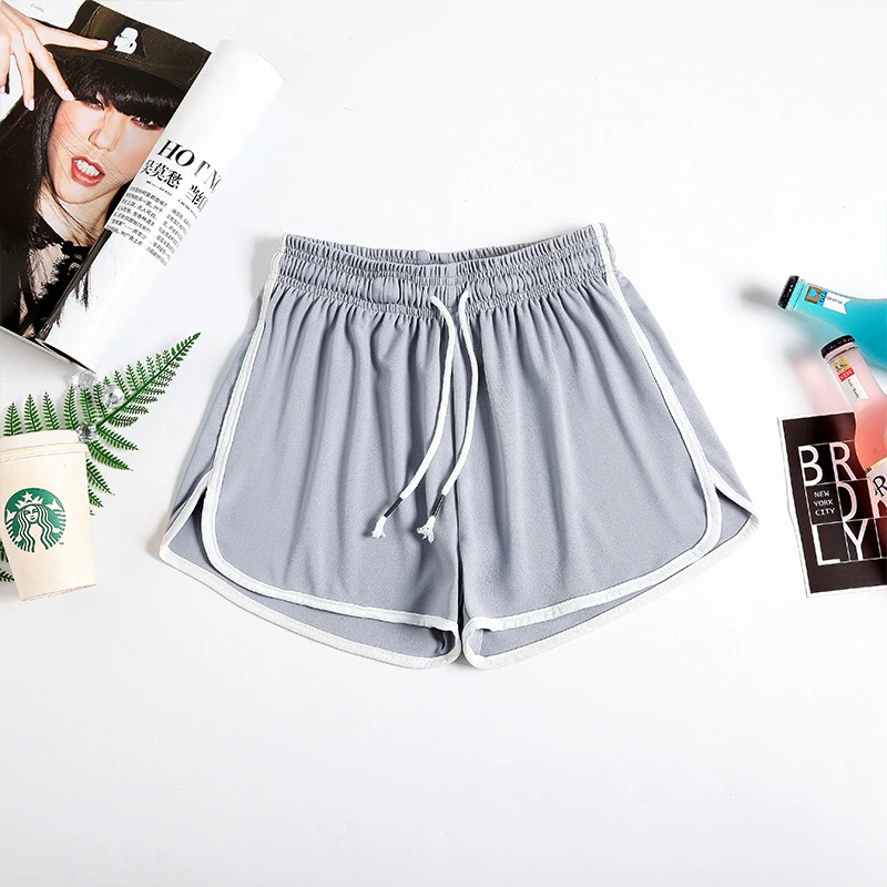 Summer Striped Cotton Plus Size Shorts Women Loose Elastic Waist Gym Shorts Female Running Female Korean Streetwear Short Ladies