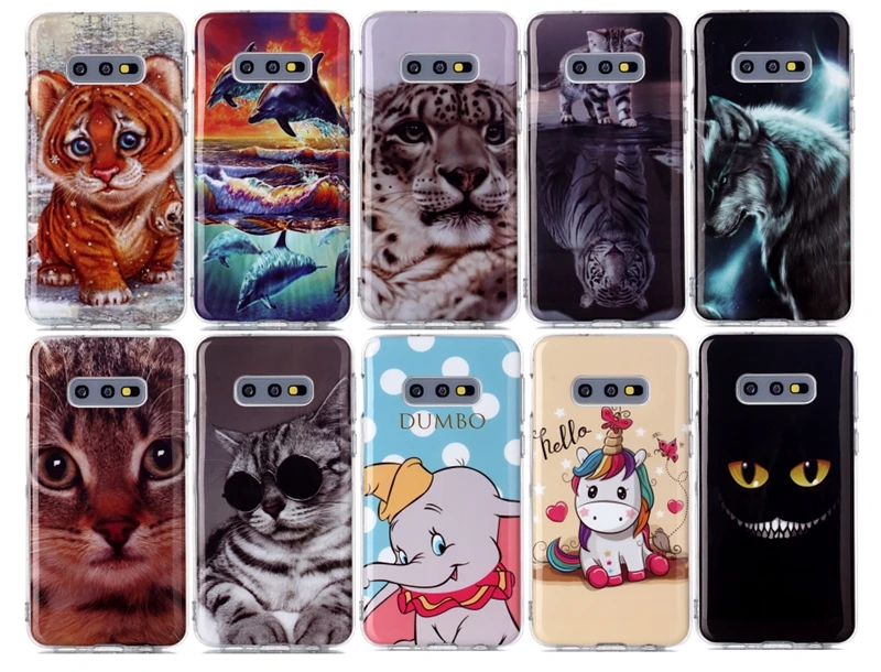 

Soft TPU Phone Case For Coque Samsung Galaxy S10E Cute Cat Soft TPU Back Cover For Etui Samsung S10e S 10E Back Case
