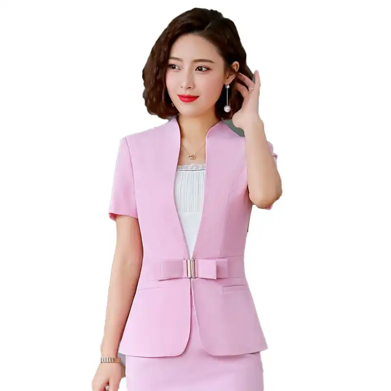 white short sleeve jacket ladies