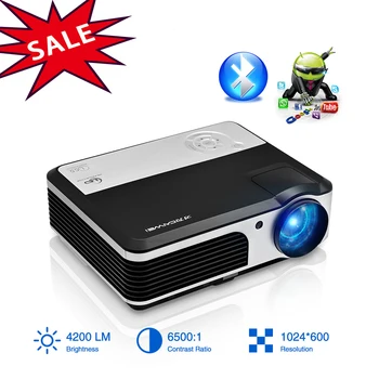 

In Stock Clearance Sale Android Bluetooth WIFI LCD Projector Home Theater Mobile Full HD Video Projector For Smartphone Laptop