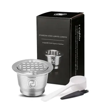 

Refillable Square-hole Coffee Capsule Pod Filter Dripper Tamper Stainless steel Compatible with Nespresso Coffee Machine