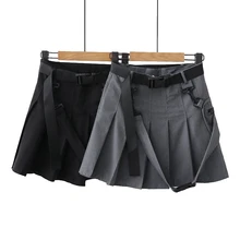 Сексуальные женские черные готические панк-юбка опрятные плиссированные Короткие мини-юбки