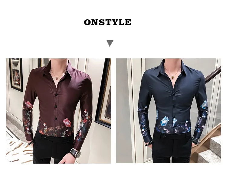 Camisa masculina, Осень-зима, новинка, мужская рубашка, толстая, теплая, уличная одежда, длинный рукав, цветочный рисунок, рубашки для мужчин, одежда,, для вечеринки