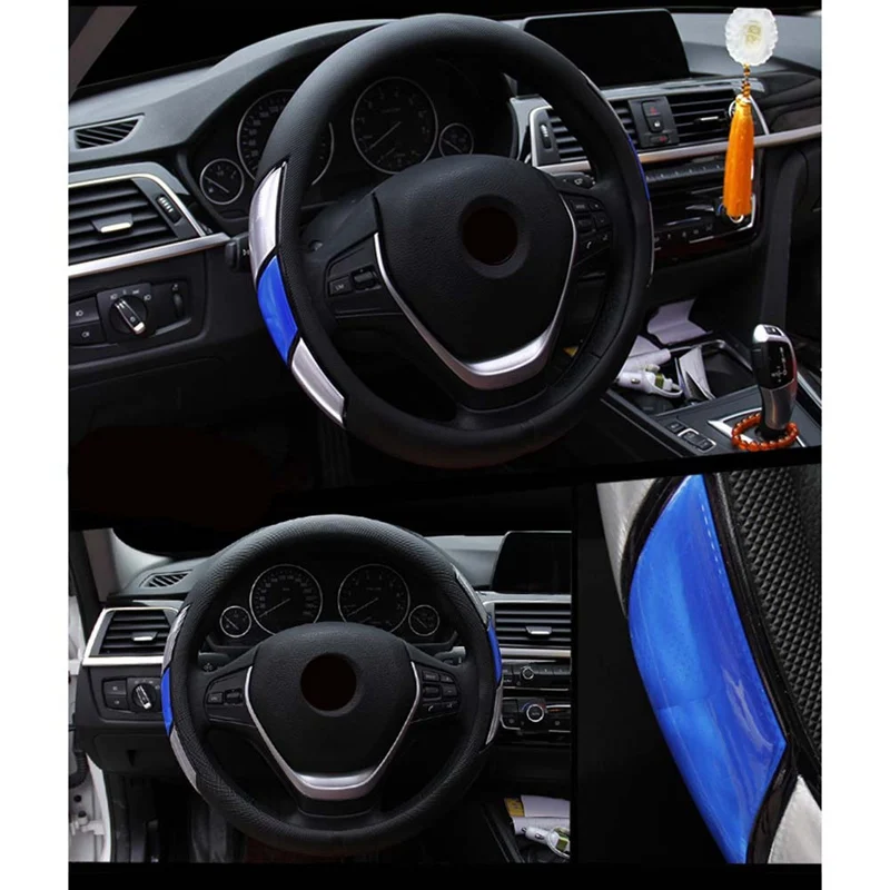 PU Leather Universal Car Steering-wheel Cover Car-styling Sport Auto Steering Wheel Covers Anti-Slip Automotive Accessories