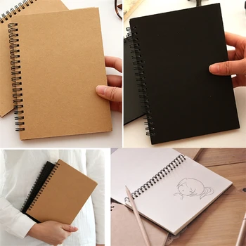 

Reeves Retro Spiral Bound Coil Sketch Book Blank Notebook Kraft Sketching Paper
