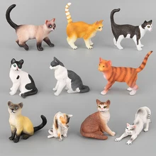 10 шт. Моделирование игрушки для кошек детские игрушки для домашних животных фигурки животных пластиковые фигурки забавная игрушка в подарок кукла домашний декор кошки