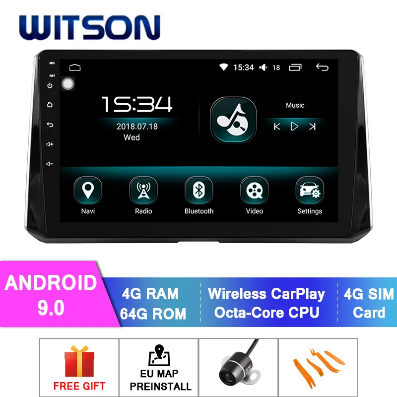 

WITSON 10.2'' Android 9.0 Octa core 4GB RAM+64GB flash DSP CAR RADIO FOR TOYOTA AURIS 2018+DVR/WIFI+MirrorLink+OBD +AUTO stereo