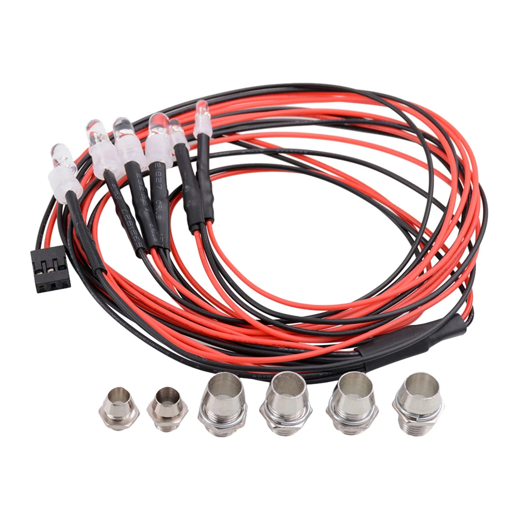 6pcs LED Light Headlight Kit for 1/5 1/8 1/10 1/12 1/16 RC Car Truck Model Accessories