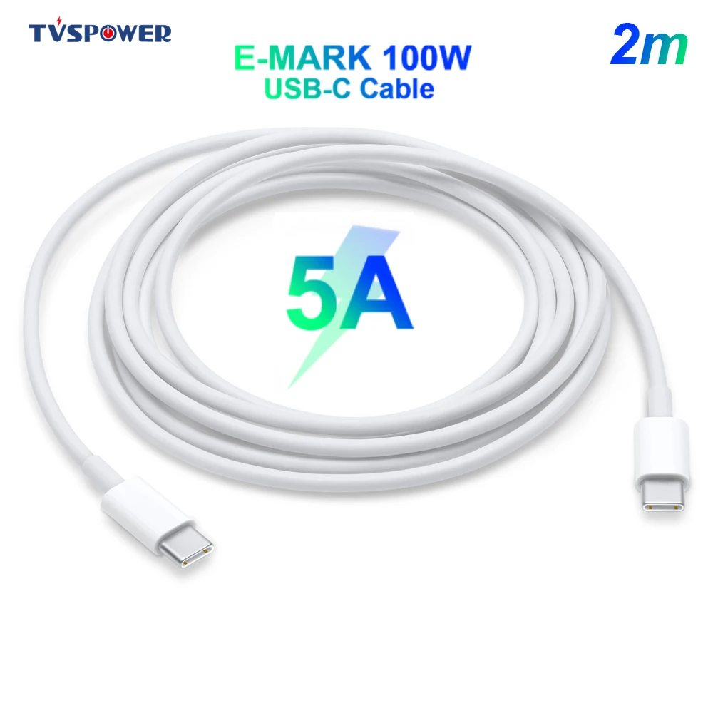 

100W USB Type C Fast Charging Cable Cord E-mark Chip DC Power Adapter Connector Converter for Macbook Lenovo Asus Laptop Charger