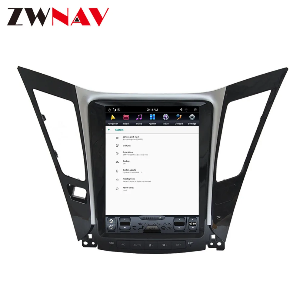 Тесла стиль вертикальный экран Android 8,1 Автомобильный dvd плеер для hyundai Sonata 2012 2013 BT GPS navi Авто Радио Стерео головное устройство