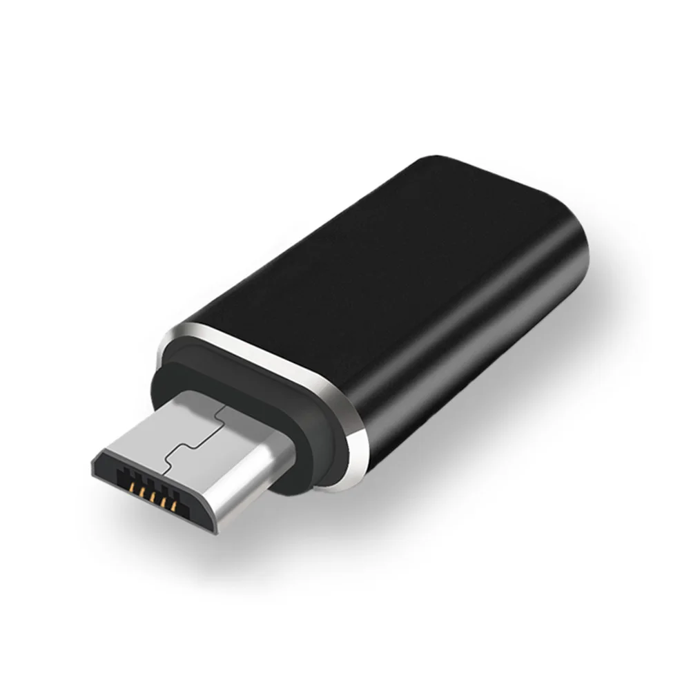 Черный Micro USB Мужской к type C Женский адаптер конвертер Разъем Алюминиевый сплав для телефона планшета SP99 - Цвет: Черный