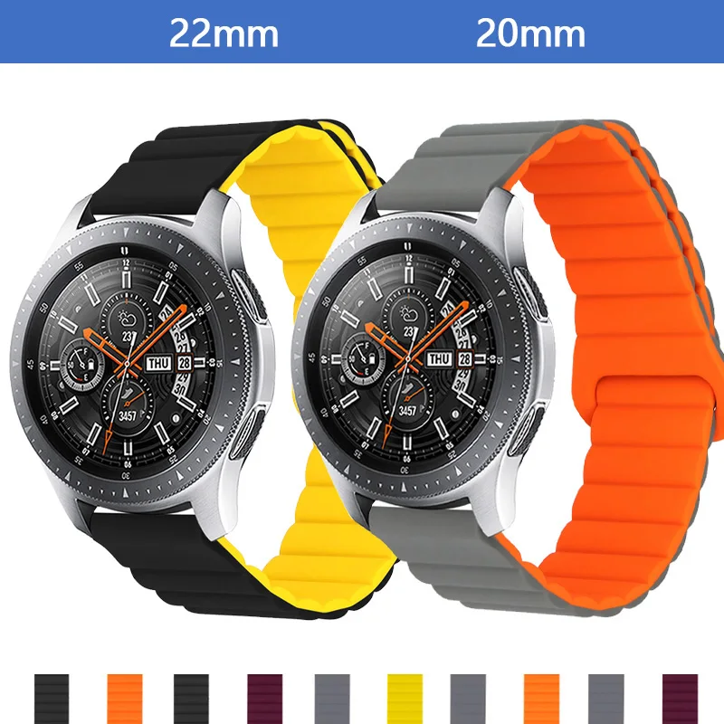 

20mm 22mm Silicone Magnetic Watch Band For Samsung Galaxy Active 42mm 46mm Loop Strap For Galaxy Watch 3 45mm 41mm Bracelet