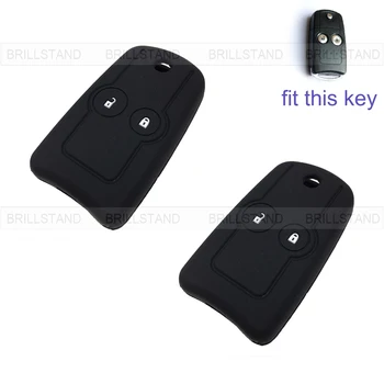 

2pcs 2 Button Silicone Car Remote Key Fob Silica Gel Holder Case Cover for Honda Series Black