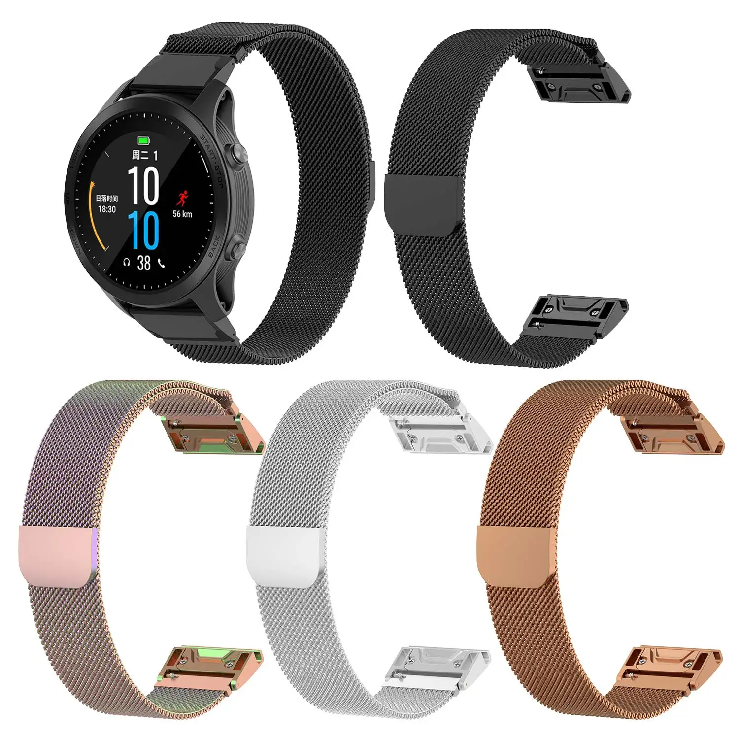 

Mijobs Metal Strap for Garmin Forerunner 945 935 Screwless Stainless Steel Bracelet for Fenix5 Correa Replace Fenix 5 Approach