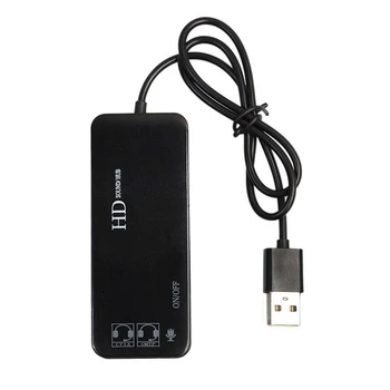 

3 Port Usb 2.0 Hub External 7.1Ch Sound Card Headset Microphone Adapter For Pc