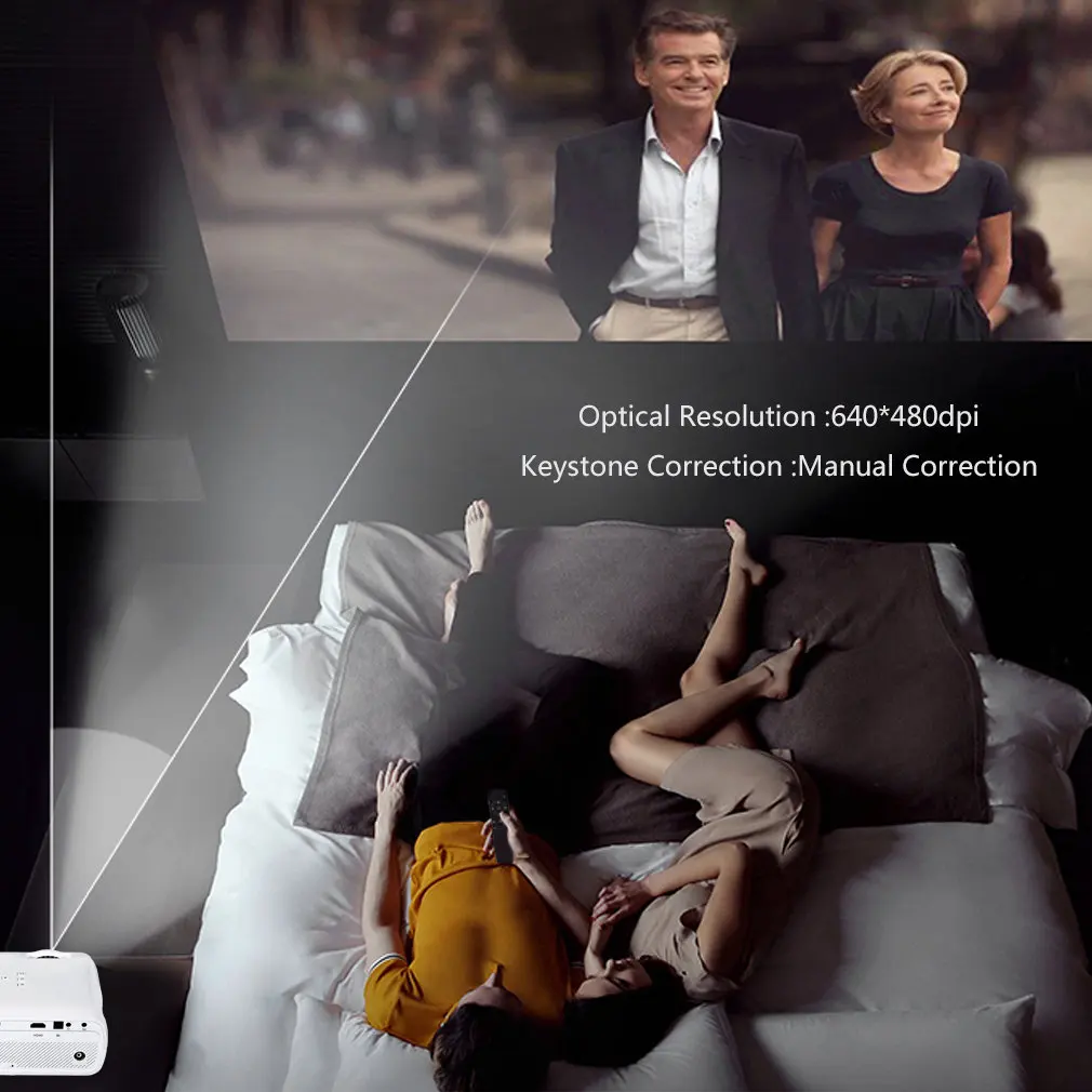 Белый и черный светодиодный проектор, Wi-Fi 1200 люмен 800*480 Разрешение дома Кино BL-80 Поддержка портативных ПК USB ТВ коробка iPad смартфон
