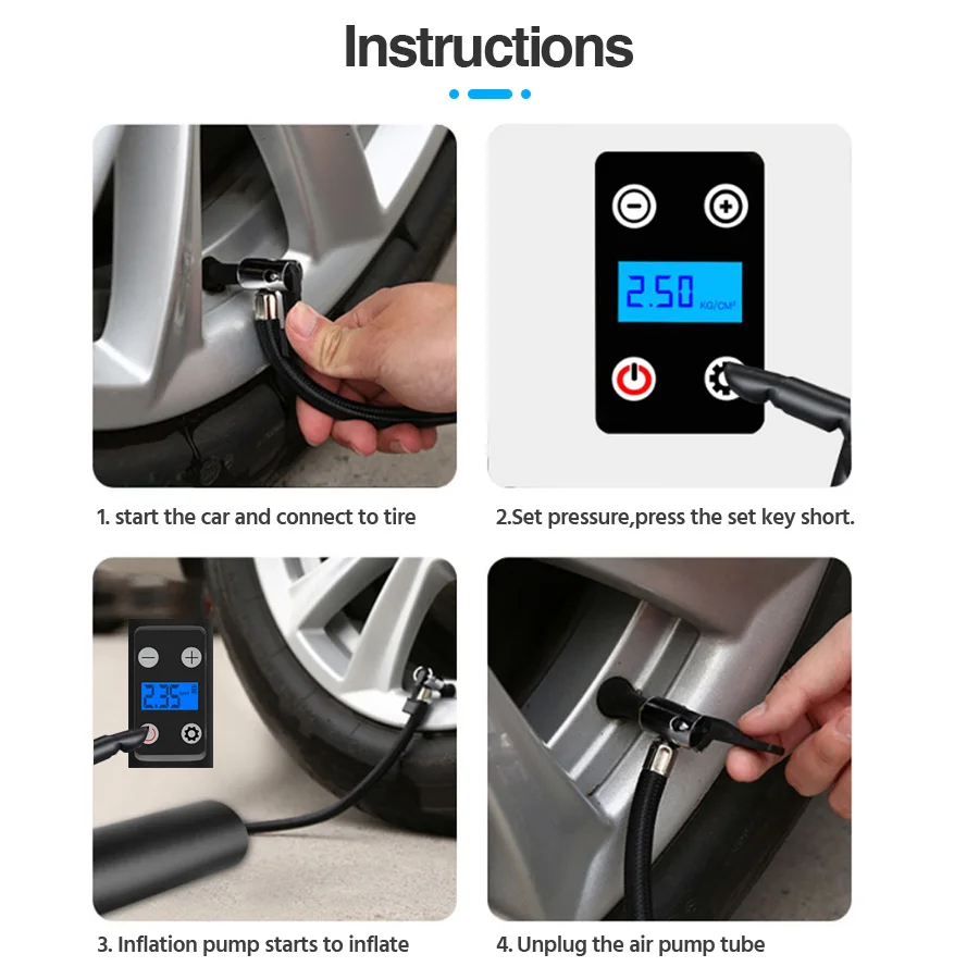 Acceo-�ڵ��� ���� ����� 12V 150PSI �޴�� ���� �ڵ��� ���� ����, Ÿ�̾� ��â�� ���� HD ������ �ڵ��� ������� ������ ��