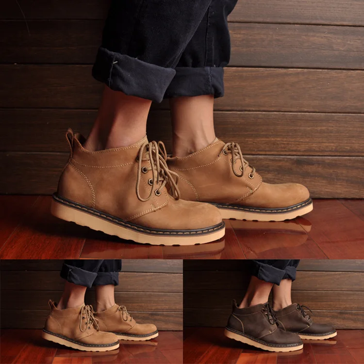 

Leather Short Boots Trend Men's Boot Worker Boot Women's Boots Leather Boots MEN'S Casual Shoes Combat Boots England Martin Boot