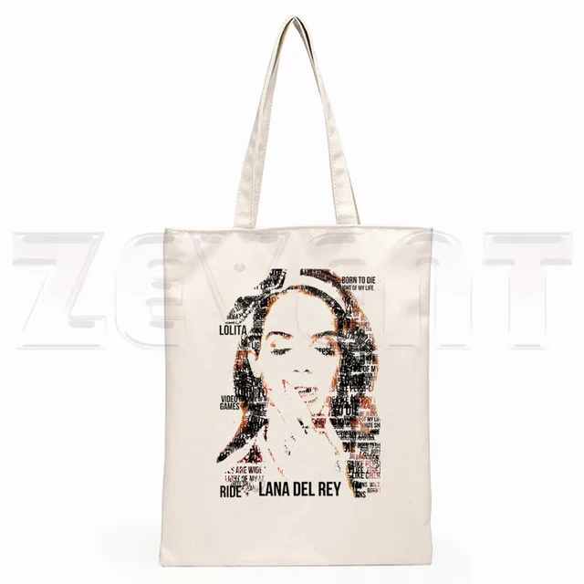 Lana Del Rey LOGO Printed Graphic Hipster Cartoon Print Shopping Bags Girls Fashion Casual Pacakge Hand Bag S
