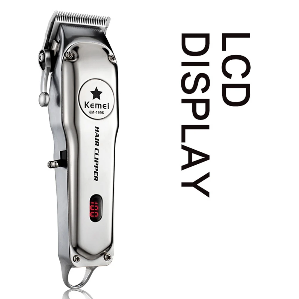 

LED Rechargeable Metal Electric Hair Clipper Professional Home Hair Trimmer Tool Cordless Shaver Kit New Apr22