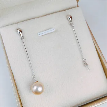 

DIY Pearl Stud Earrings Holder S925 Sterling Silver Earrings Settings Women DIY Earrings Jewelry Findings