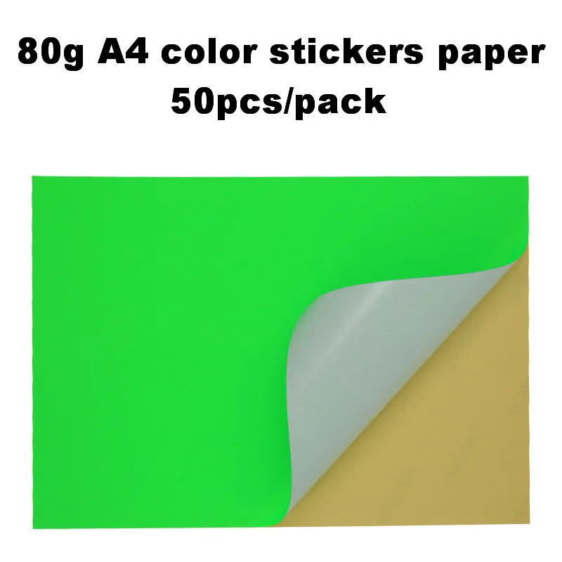 50 Sheets A4 color stickers paper Laser Inkjet Printer Copier Craft Paper Colorful Self Adhesive Label Matte Surface Paper vinyl sticker paper,printing and copying paper