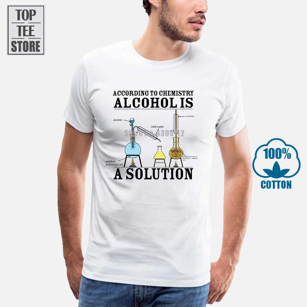 Camisetas Vintage Alcohol es una solución química ciencia divertida Drinker impreso camiseta de moda para camisetas Hipster|printed t shirt men|t shirt menhipster fashion - AliExpress
