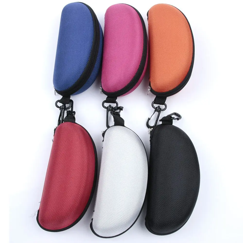 

Glasses BagDurable PU Leather Glasses Case Portable Zipper Eye Glasses Clam Shell Sunglasses Hard Case Protector Box