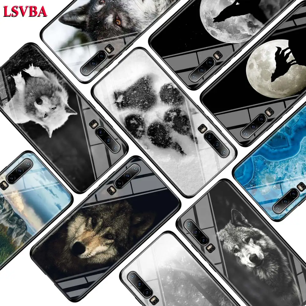 

Fashion Black Wolf for Huawei P Smart Z Plus 2019 P30 P20 Pro P10 P9 P8 Lite Plus Super Bright Glossy Phone Case Cover
