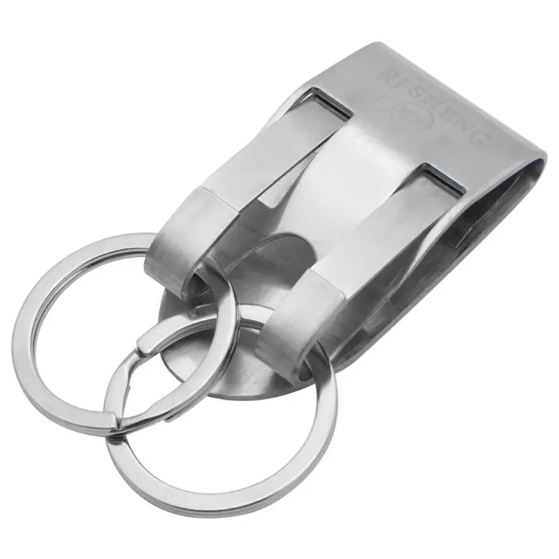 Нержавеющая сталь брелок безопасности клип на сверхмощный ремень брелок для ключей на ремень 2 съемные брелки ремень держатель для ключей - Цвет: 2