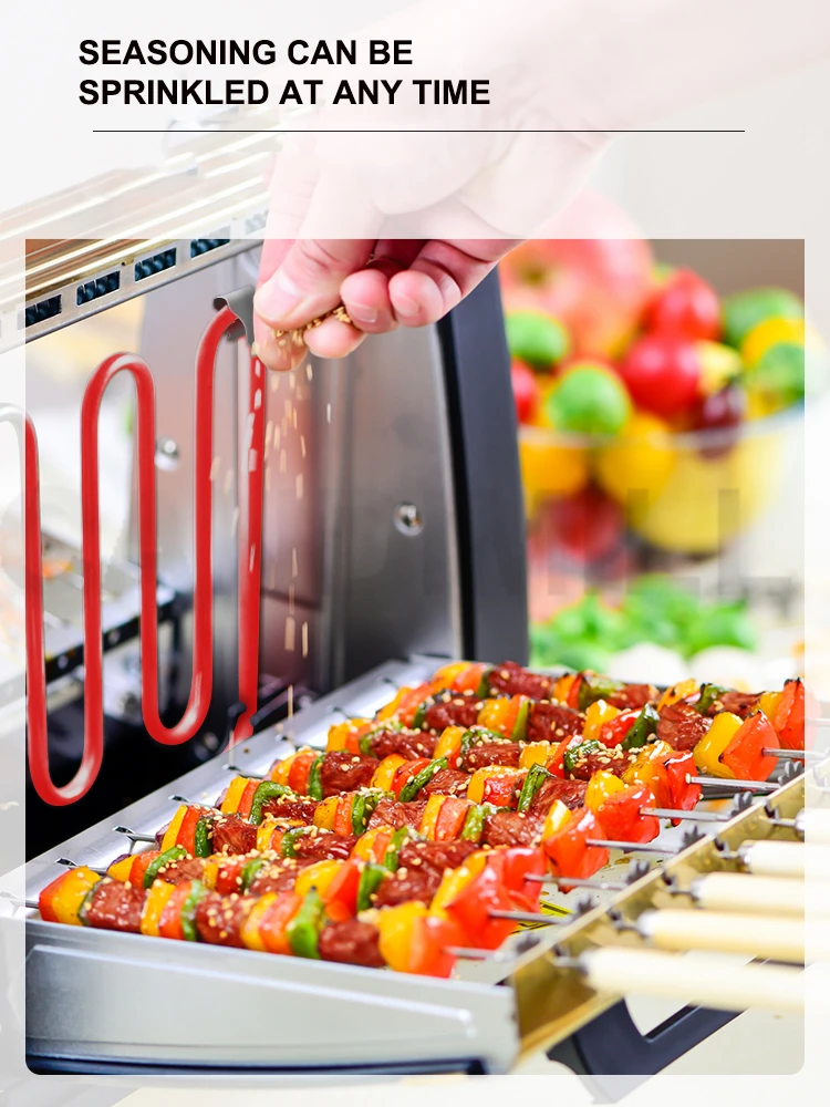 CANDIMILL 220V Household Small Smokeless Electric Oven Automatic Rotary Barbecue Machine Grill Skewers 5