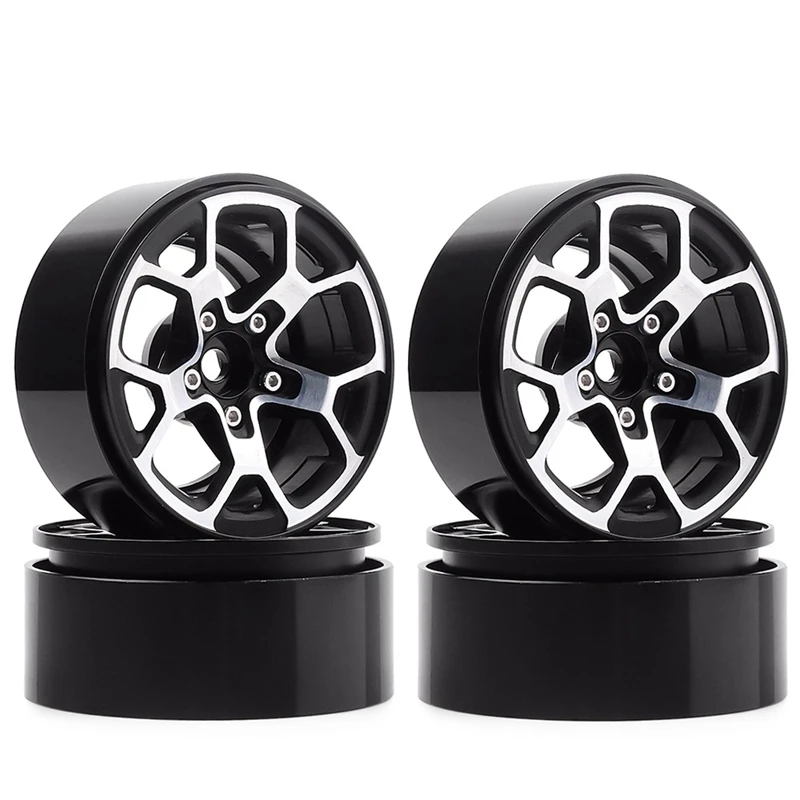 

4PCS 2.0 Inch Metal Beadlock Wheel Hub Rim Fit 1.9 Tires for 1/10 RC Crawler Axial SCX10 90046 D90 TRX4 Jeep Wrangler