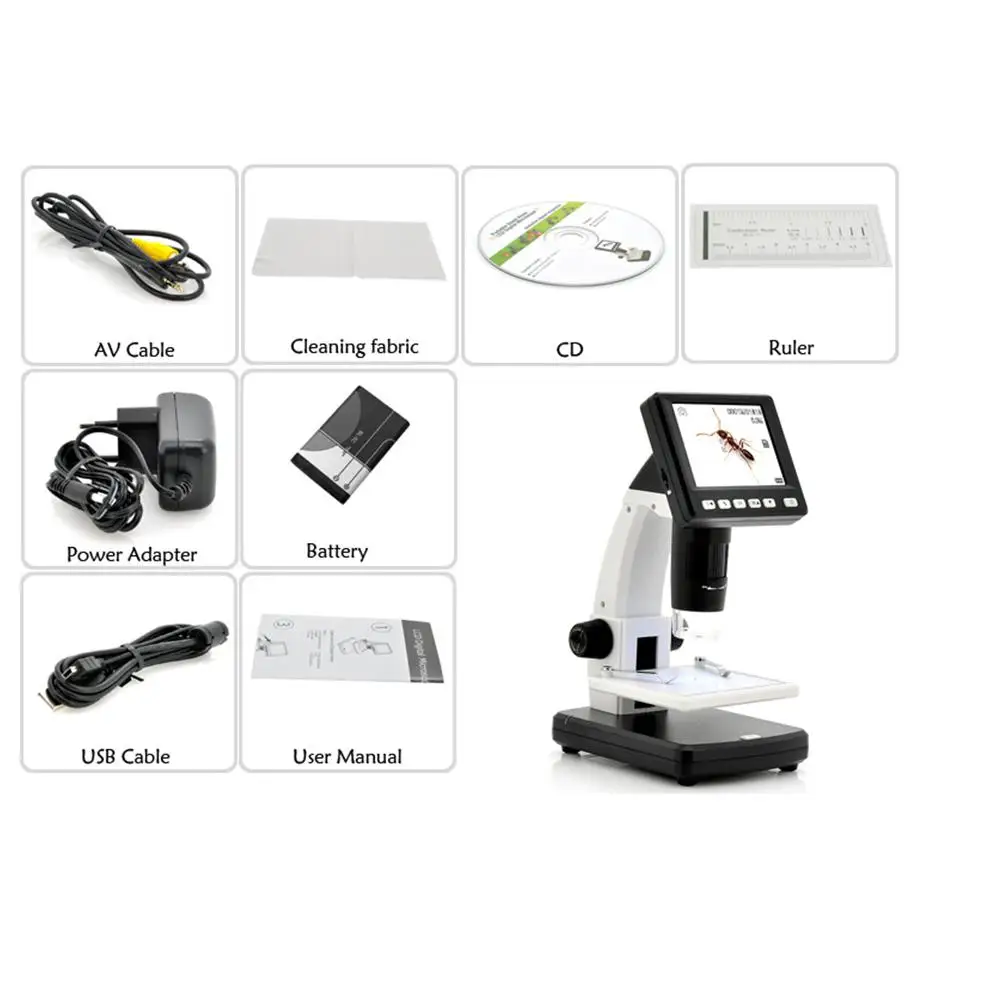 UM038 5MP HD 3,5 дюймов lcd USB подключение многофункциональный настольный цифровой микроскоп видеокамера регистратор для наблюдения за насекомыми
